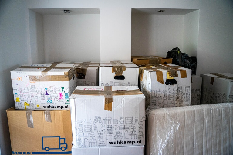 house full of boxes
